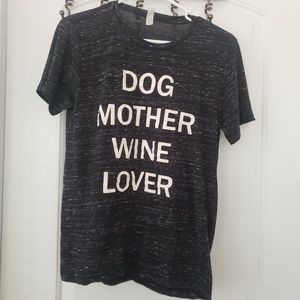 3/$20 Dog Mom Wine Lover black heathered tee sz S